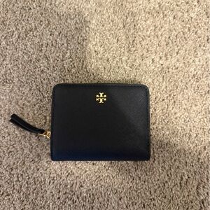 Tory Burch Black Wallet with Gold Accent